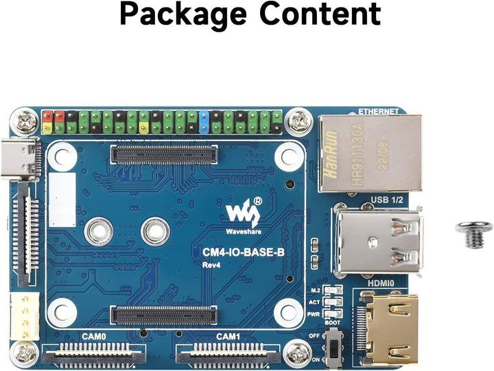 Waveshare Mini Base Board Designed for Raspberry Pi Compute Module 4 Powerful Functions in A Small S