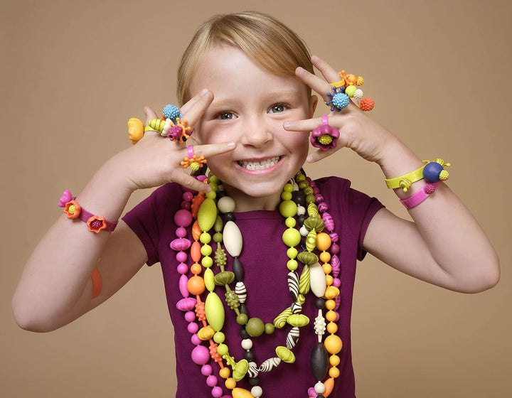 B. toys 500 Teile Bastelset Kinder Pop Arty – Schmuck Basteln, Bunte Perlen zum Zusammenstecken, Kin