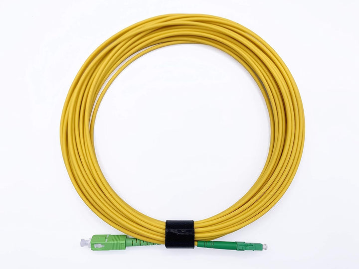 Elfcam® - 50m Glasfaserkabel SC/APC auf LC/APC Simplex Singlemode 9/125 µm LSZH, LWL Patchkabel für