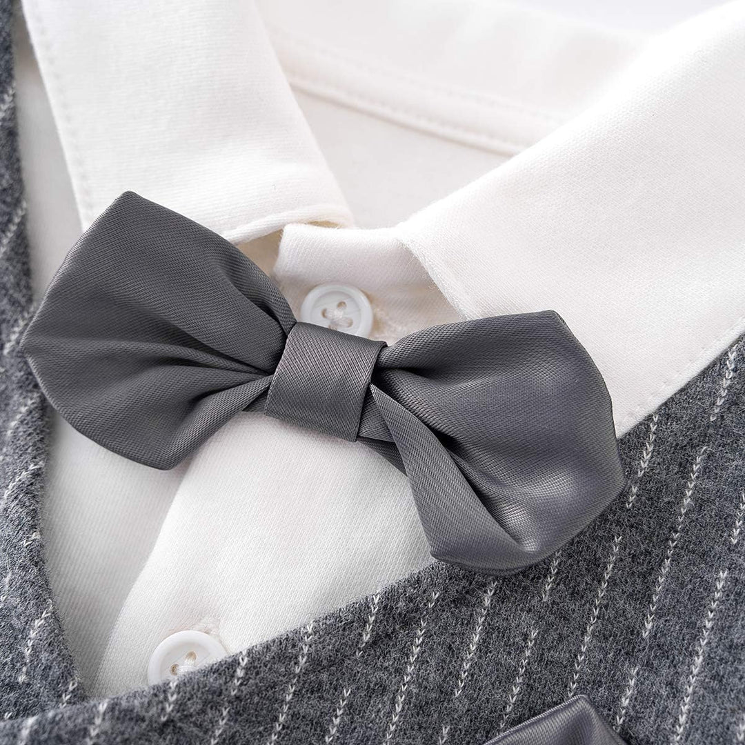 Famuka Baby Anzüge Baby Junge Sakkos Taufe Hochzeit Babybekleidung Set Grau 73, Grau 73