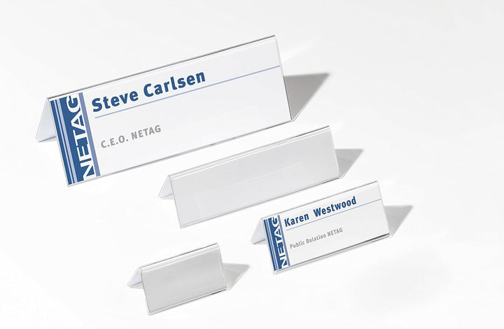 Durable Namensschild Dachaufsteller (Acryl, 61/122 x 150 mm) 10 Stück, transparent, 803319, 61/122 x