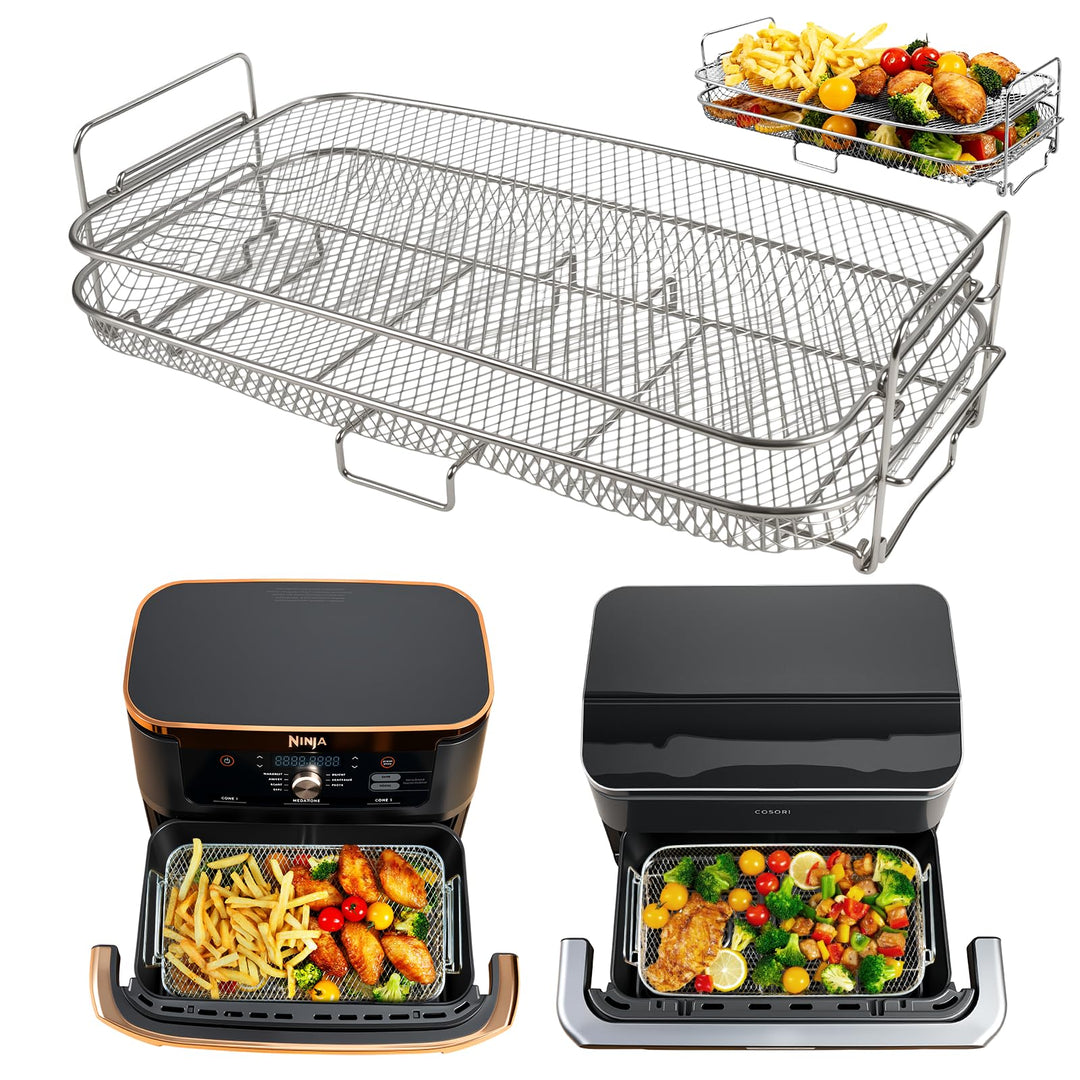 ENSINE Heissluftfritteuse Zubehör For Ninja AF500EU, Airfryer Gitter Kompatibel Mit COSORI Dual Blaz