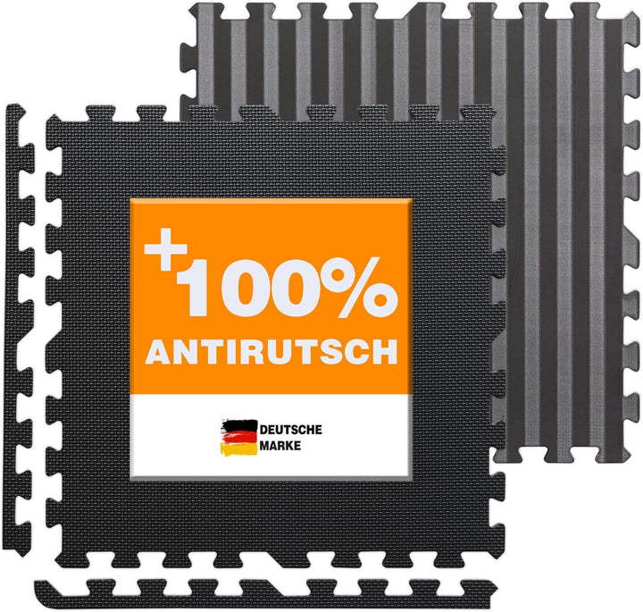 BodenMax Bodenschutzmatte Puzzle RUTSCHFEST OBEN + UNTEN [+100% mehr Schutz] | Sportmatten Unterlegm
