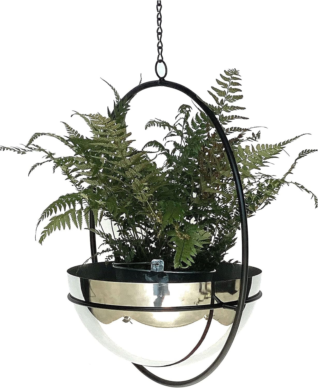 DanDiBo Blumenampel Innen Metall Wand Hängepflanzen 78 cm 96087 L mit Topf Silber Pflanzenhänger Blu