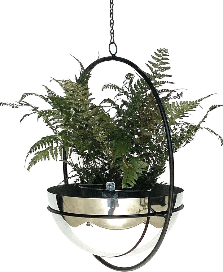 DanDiBo Blumenampel Innen Metall Wand Hängepflanzen 78 cm 96087 L mit Topf Silber Pflanzenhänger Blu