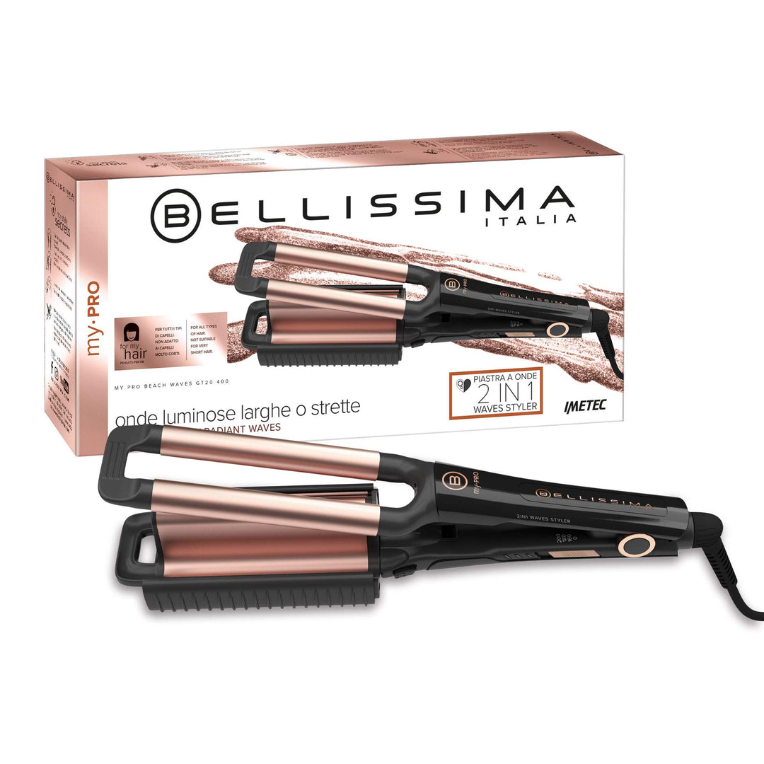 Bellissima My Pro Beach Waves GT20 400 Haarglätter, glätteisen, Keramikbeschichtung, breite und enge