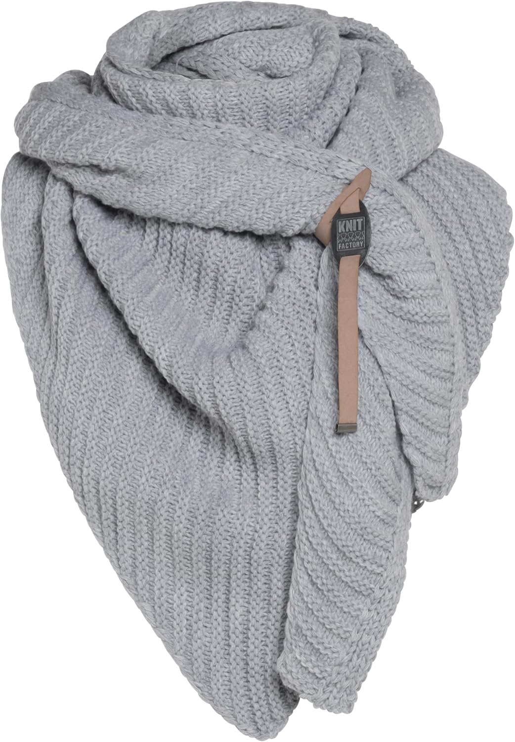 KNIT FACTORY - Demy Dreiecksschal - Damen Strickschal mit Wolle - Winterschal - Herbst & Winter Esse