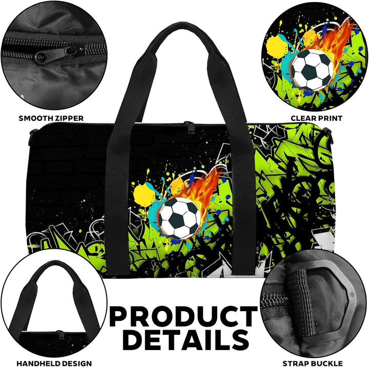 LUKIUP Sporttasche Kinder, Fussball Schwimmtasche Jungen Damen mit Schuhfach | Weekender Reisetasche