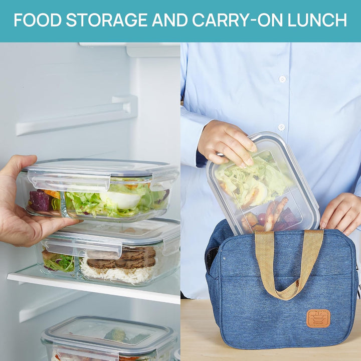 Vtopmart 5er 33oz GlasbehäLter mit Deckel, Meal Prep Boxen Glas, Frischhaltedosen Glas mit Deckel fü