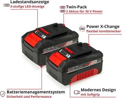 Einhell Akku PXC-Twinpack 4,0 Ah Power X-Change Volks.Akku (Li-Ion, 18 V, 2x 4,0 Ah, für alle PXC-Ge