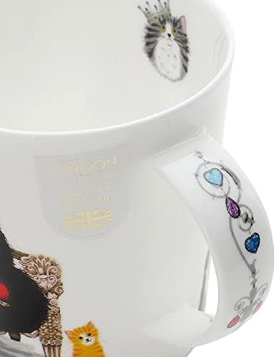 LO-REGC-BW Tasse mit Katzenmotiv, aus feinstem Knochenporzellan, 0,32 cm, Schwarz / Weiss