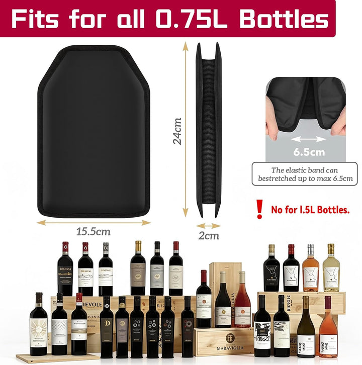 2 Stück Kühlmanschette Wein, Weinkühler Manschette, Kühlmanschette Sektflasche Wiederverwendbarer Fl