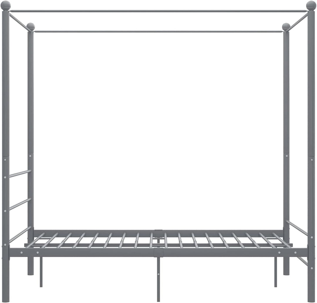 Susany Himmelbett Metallbett Bettgestell Einzelbett Jugendbett Schlafzimmerbett Grau Metall 120x200