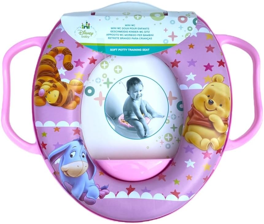 CARTOON Disney Winnie Puuh Toilettensitz für Mädchen mit rosa Griffen, 35 x 30 x 7 cm Winnie Puuh, R