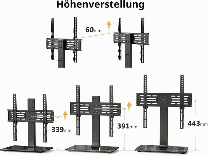 FITUEYES TV Standfuss TV Ständer für 27-55 Zoll LCD LED OLED Plasma Flach &amp; Curved Fernseher Höhenve