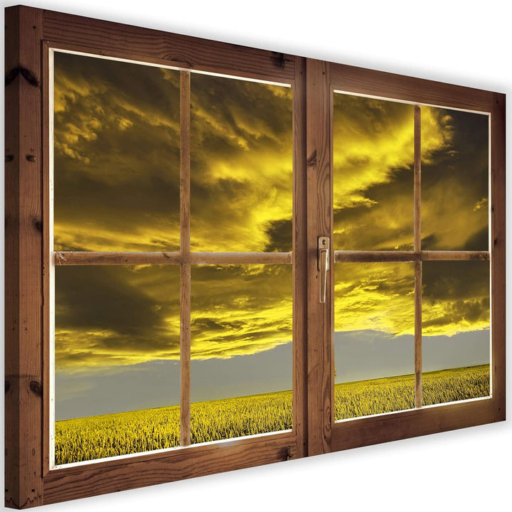 Feeby Bild auf Vlies Leinwand Einsamer Baum Gegen Himmel 90x60 cm Kunstdruck Modern Wandbilder Deko