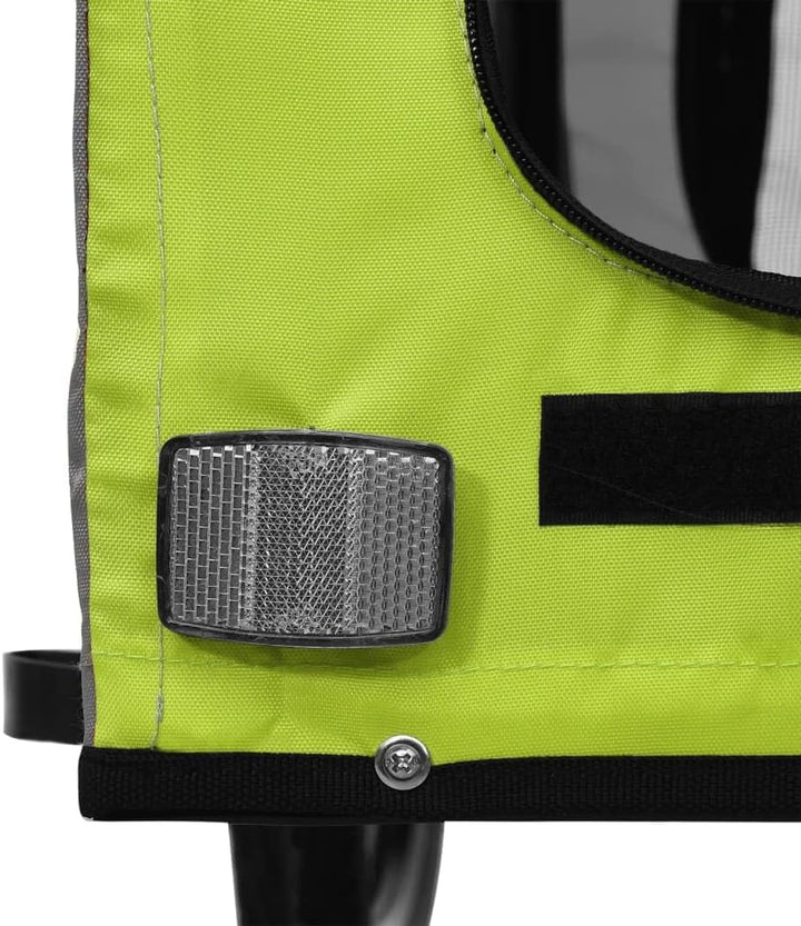 vidaXL Fahrradanhänger Hunde Hundeanhänger Hundetransporter Oxford-Gewebe Eisen Grün 122 x 52 x 53 c