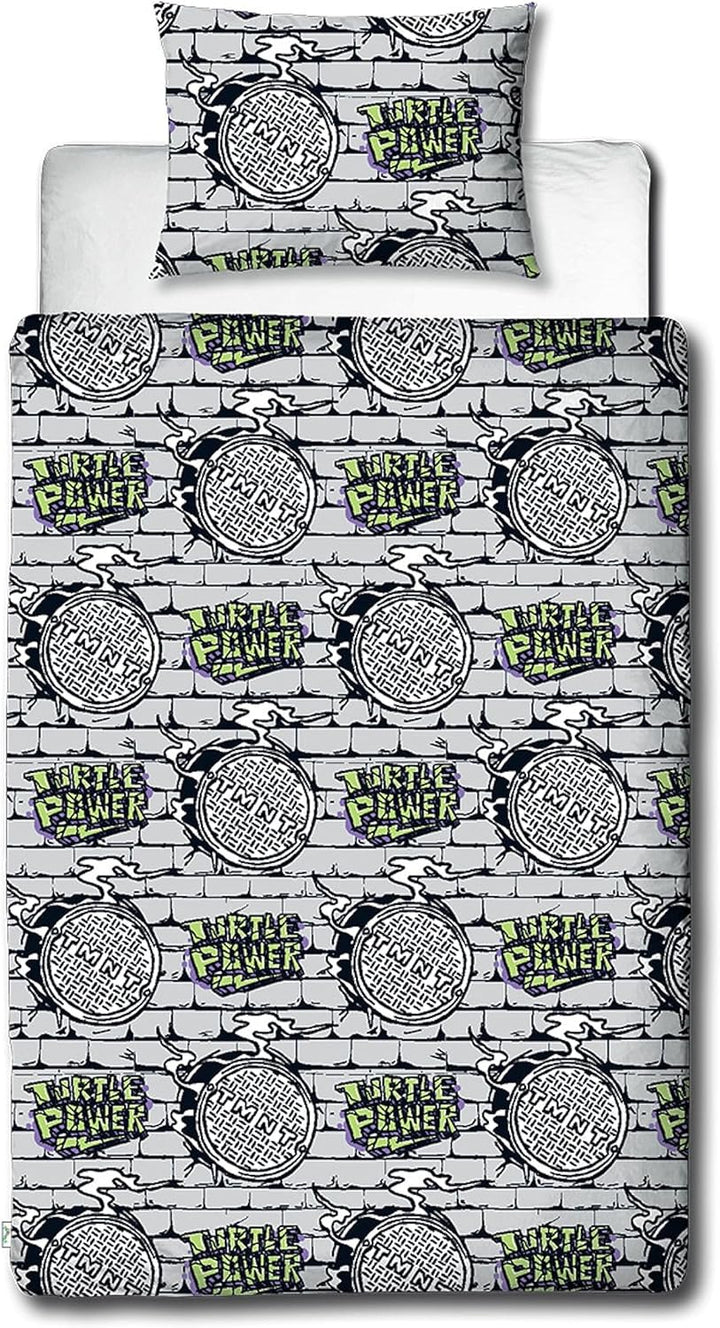 Character World Offizielles Teenage Mutant Ninja Turtles Bettwäsche-Set für Einzelbett, Power-Design