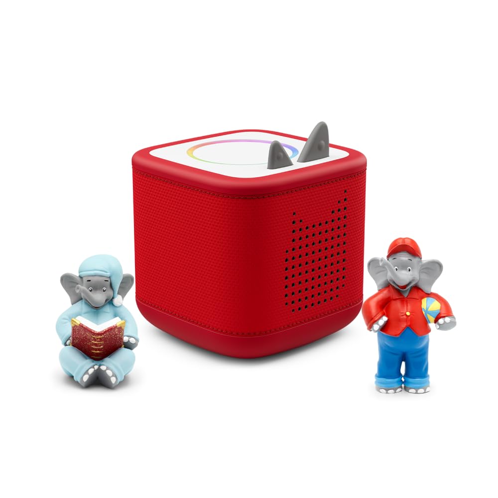 tonies Toniebox 2 Bundle Incl. 2 Benjamin Blümchen, Rot, Audioplayer für Hörbücher, Lieder, Einschla