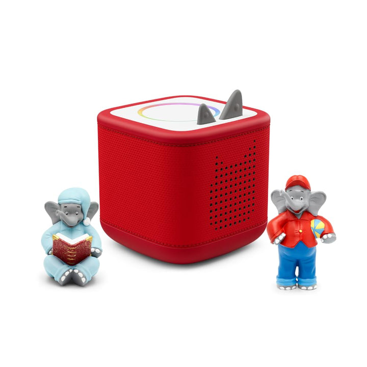 tonies Toniebox 2 Bundle Incl. 2 Benjamin Blümchen, Rot, Audioplayer für Hörbücher, Lieder, Einschla