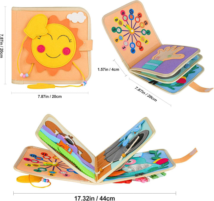 Quiet Book ab 1 Jahr | Stoffbuch für Babys | Filzbuch Montessori | Babybücher aus Weichem Stoff Früh