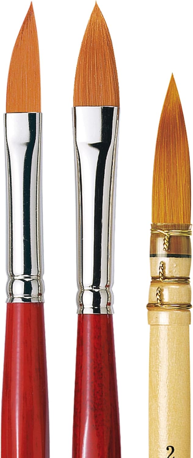da Vinci Brushes 4252DV Watercolor Brush Set, Quill Size 2, Slant Size 10, Oval Size 12, Black 3 Eac