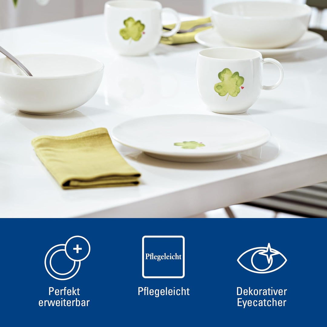 Villeroy & Boch – With Love Frühstücks-/ Dessertteller "Good Luck" Weiss, Spülmaschinenfest, Mikrowe