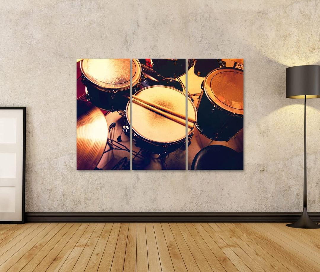 islandburner Bild auf Leinwand Schlagzeug Drumsticks Kinderzimmer Jugendzimmer Studio Musikschule Bi