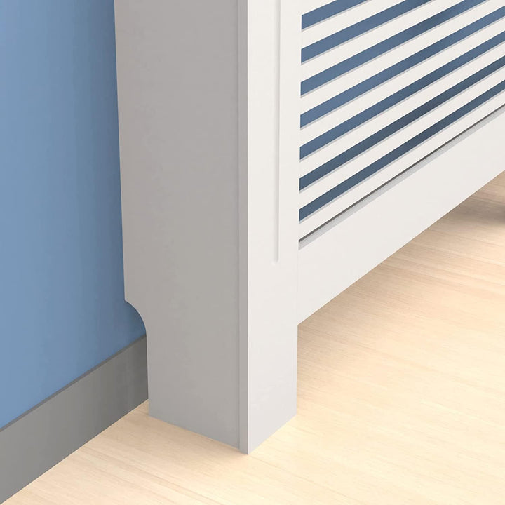 FATIVO Heizkörperverkleidung 101×172×19 cm Hohe Heizkörperabdeckung Horizontal Holz Weiss aus MDF la