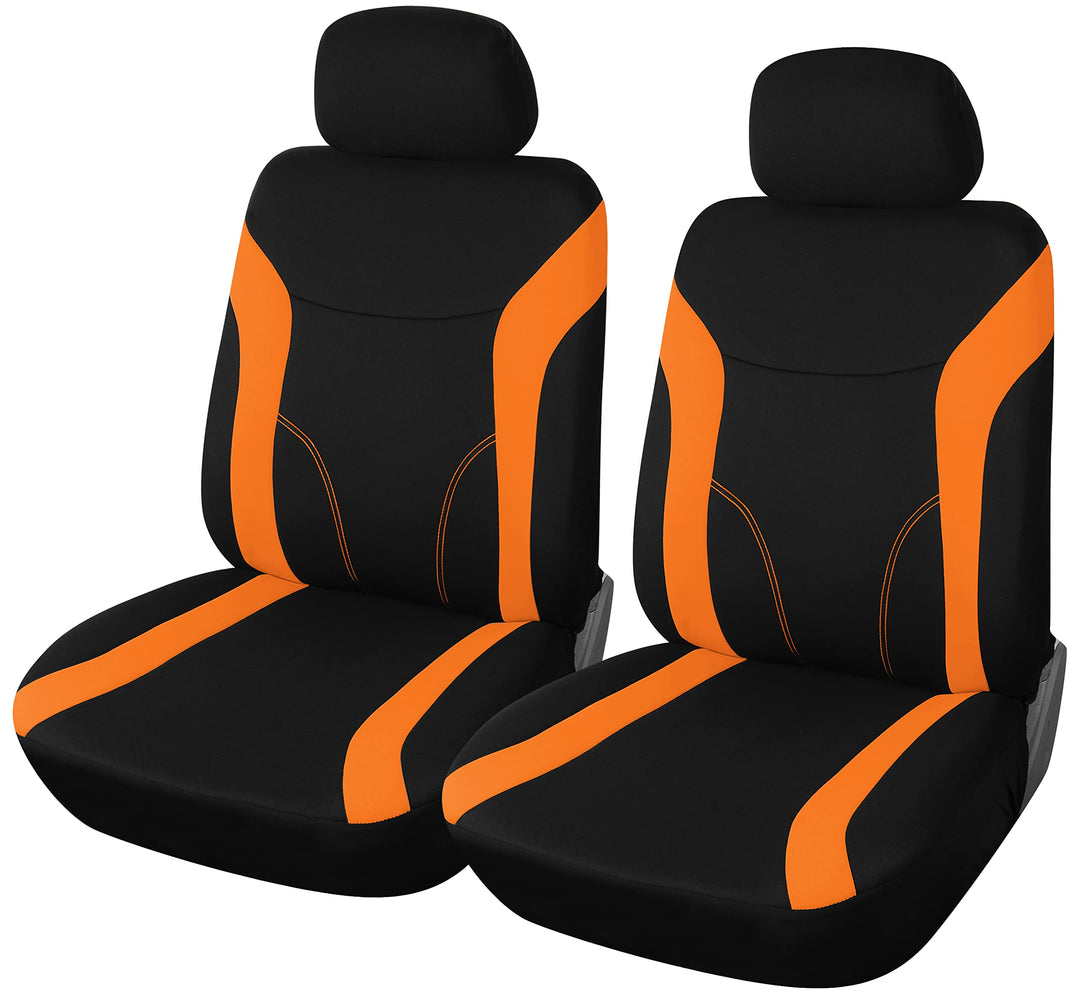 Upgrade4cars Auto-Sitzbezüge Vordersitze Orange Schwarz | Auto-Sitzschoner Set Universal für Fahrers