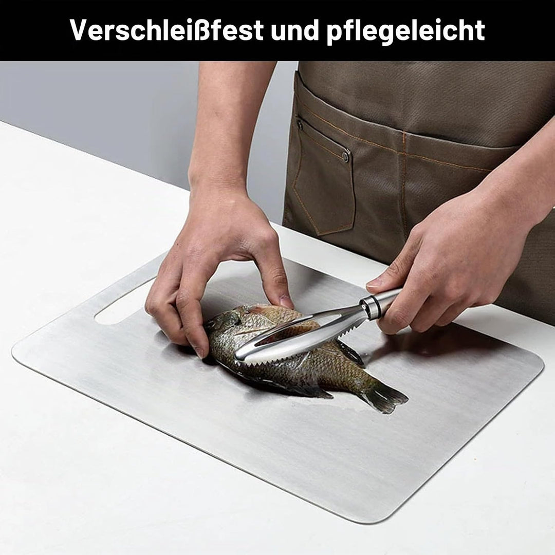 Titan Schneidebrett, 2 Pcs Schneidebrett Edelstahl, Titan Chopping Board, Schneidebrett Metall, Dopp