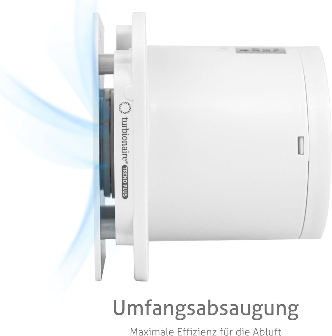 Turbionaire Trend Plus 120 WM Badlüfter 120 mm, Mit Fernbedienung – 7 Geschwindigkeiten + Boost, 25d