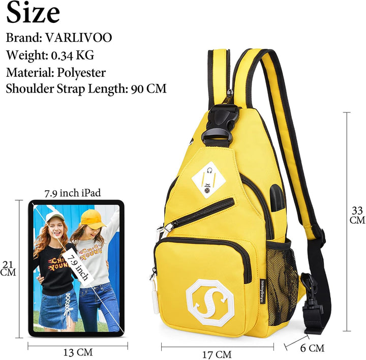 VARLIVOO Mode Damen Sling Bag Crossbody Bag Frauen Schultertasche Umhängetaschen Hiking Reisen Sling