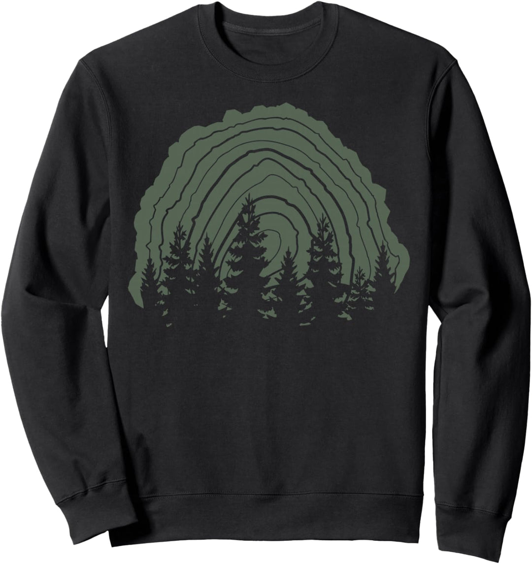 Wood Stump Tree Line Silhouette Sweatshirt