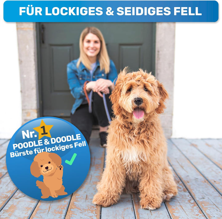 BluePet ZupfZeug Pro Professionelle Hundebürste Langhaar, Flexible Zupfbürste für Hunde & Katzen I E