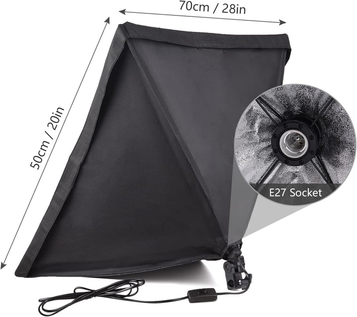 Softbox Set Fotostudio, Andoer 50×70cm Softbox mit 2 m Lichtstativ, Professionelle Fotografie E27-So
