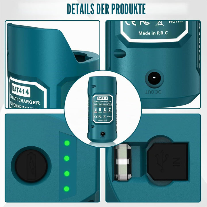 TPDL Adapter für Bosch GBA 12V Professional System mit DC-Anschluss und USB-Outport, Power Wheels, L