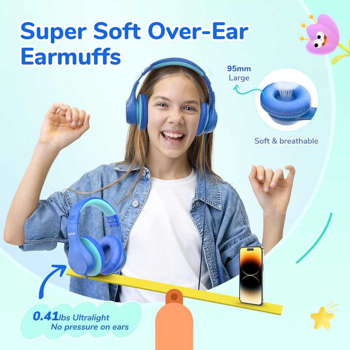 EarFun Kinder Kopfhörer mit USB-C Kabel, 85dB Lautstärkenbegrenzer, Komfortables Tragen, Hi-Fi Klang