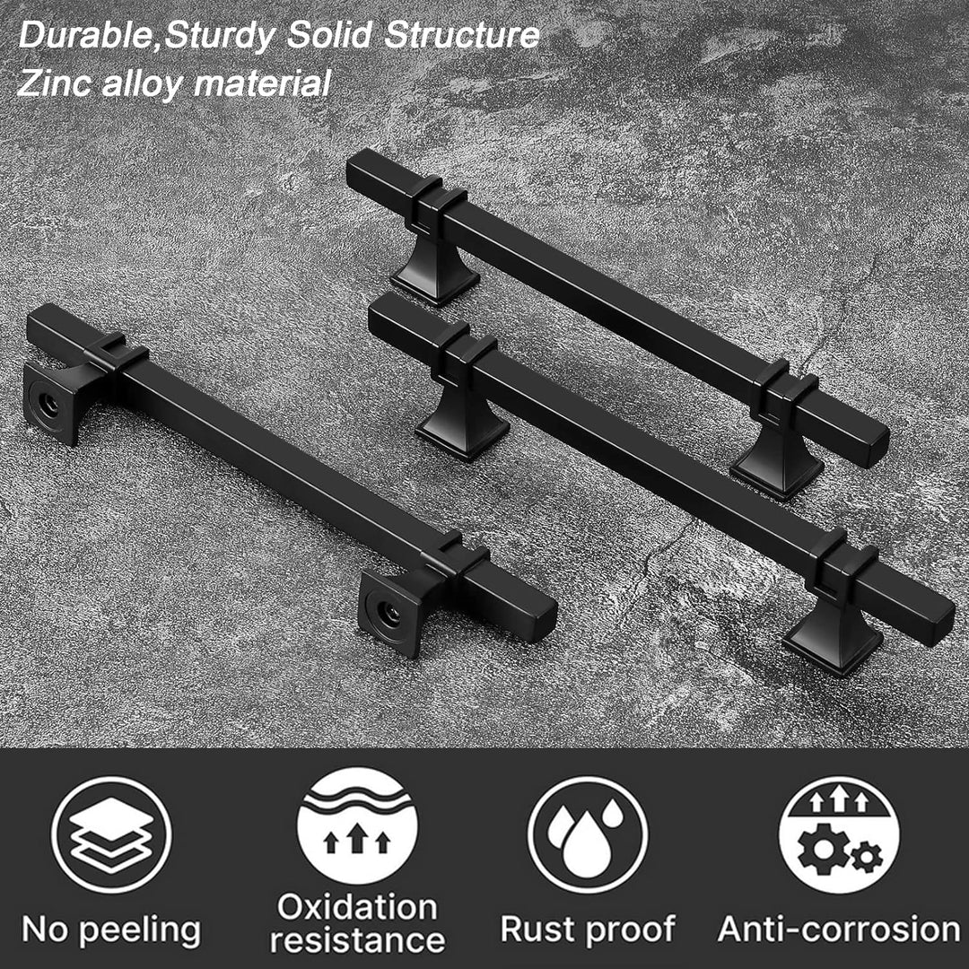 LONTAN 10 Stück Küchengriffe Schwarz Möbelgriffe Schwarz 128mm Schrankgriffe Schwarz Griffe für Küch