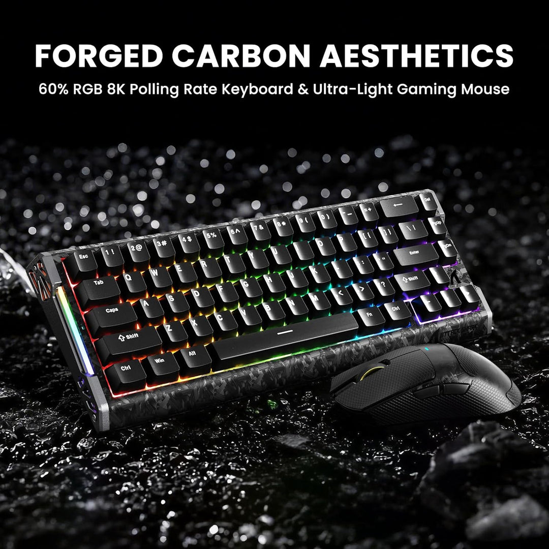 ATTACK SHARK 8000 Hz Carbonfaser-Schnellauslöser Kabelgebundenes magnetisches Gaming-Tastatur Hot-Sw