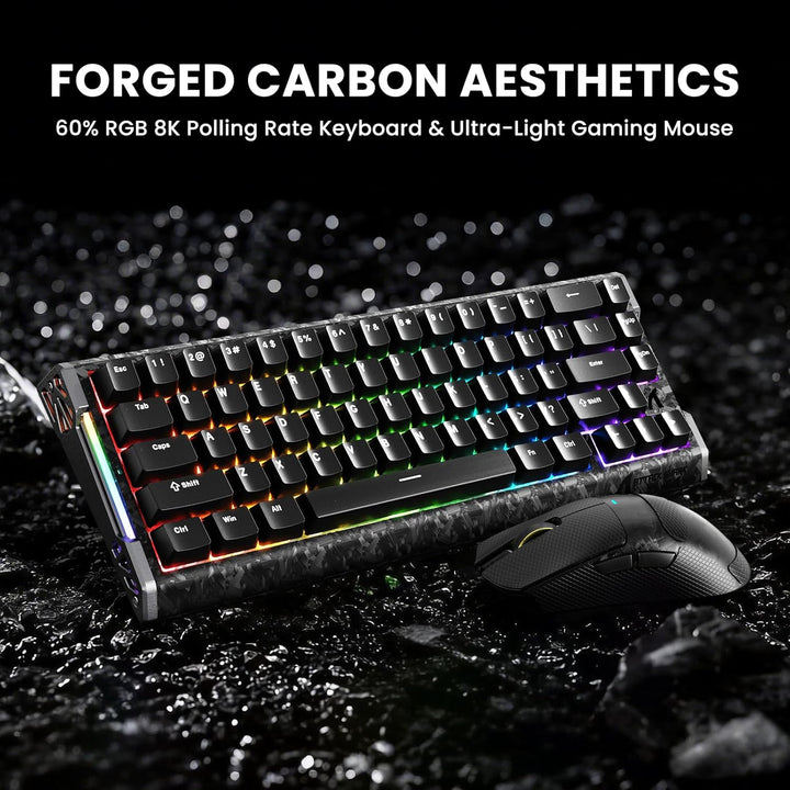 ATTACK SHARK 8000 Hz Carbonfaser-Schnellauslöser Kabelgebundenes magnetisches Gaming-Tastatur Hot-Sw