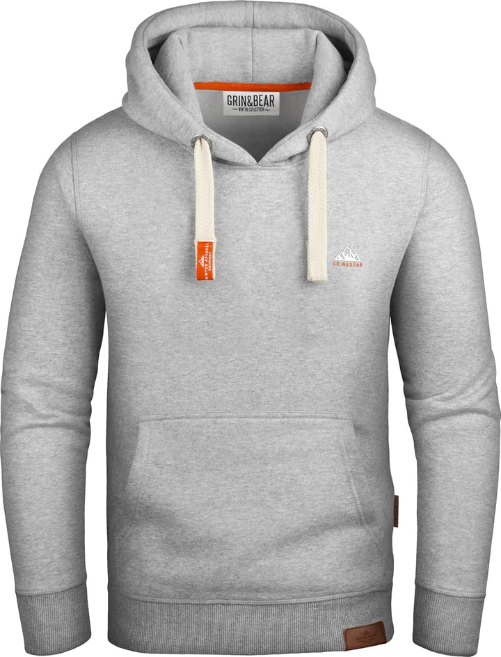 Grin&Bear Schwerer Herren Kontrast Cross Over Kapuzenpullover Kapuzenjacke Hoodie mit Kapuze GEC023