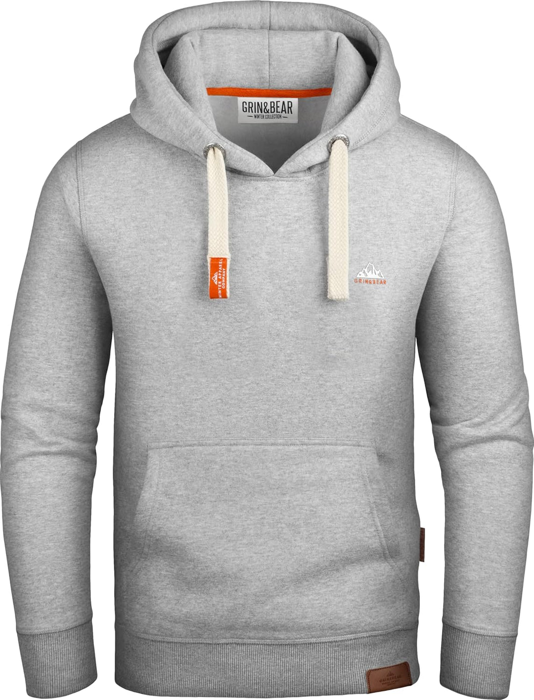 Grin&Bear Hoodie Herren Sweatshirt Pullover GEC023 S Grau Meliert, S Grau Meliert