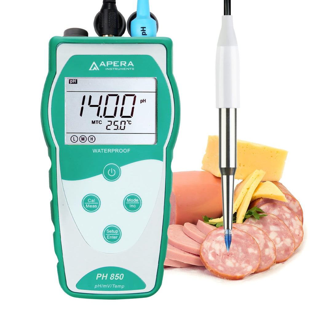 Apera Instruments PH850-SS Tragbares pH-Messgerät zur Messung von Lebensmitteln und halbfesten Probe