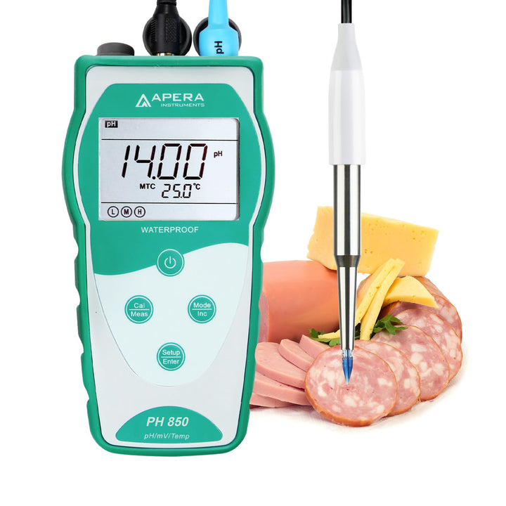 Apera Instruments PH850-SS Tragbares pH-Messgerät zur Messung von Lebensmitteln und halbfesten Probe