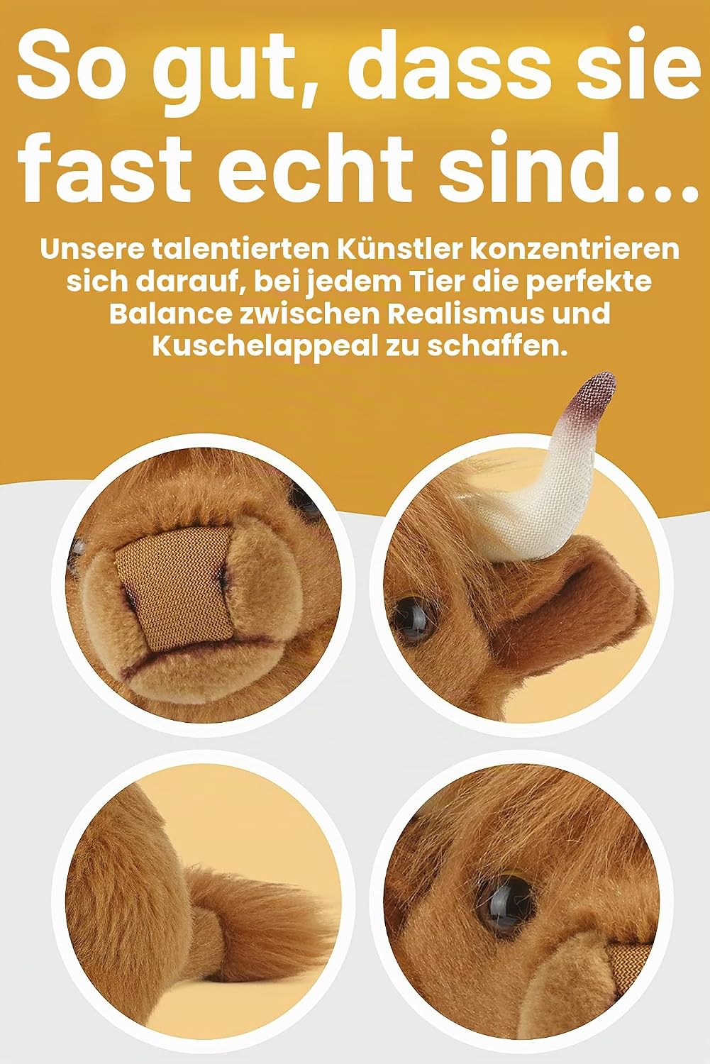 Living Nature Stofftier - Kleines Hochlandrind (20cm) Highland