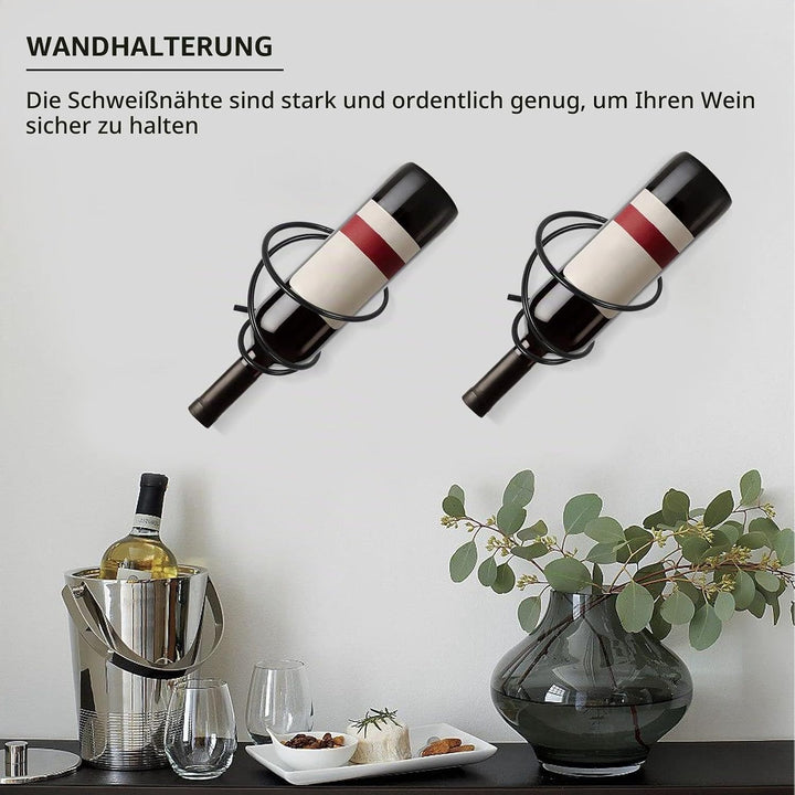 Packung mit 6 An der Wand Montierten Regalen - Rot Flaschen Display Halter mit Schrauben, Metall Org