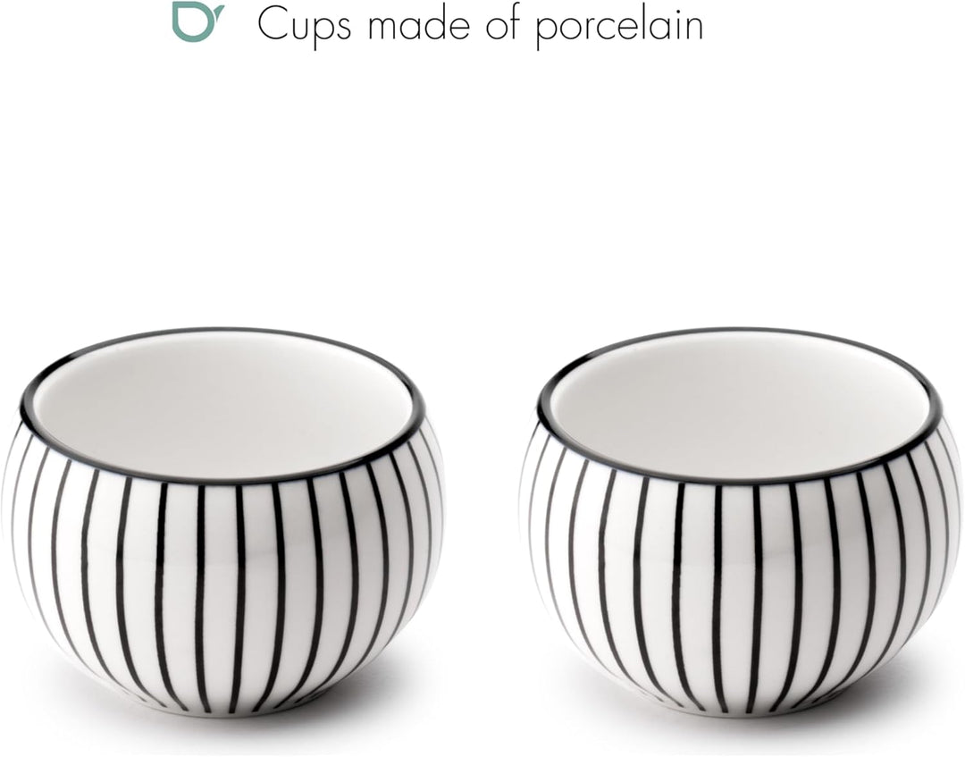 Bredemeijer Teekannen Set 3-teilig Gusseisen 1 Liter mit Porzellan-Tee-Becher