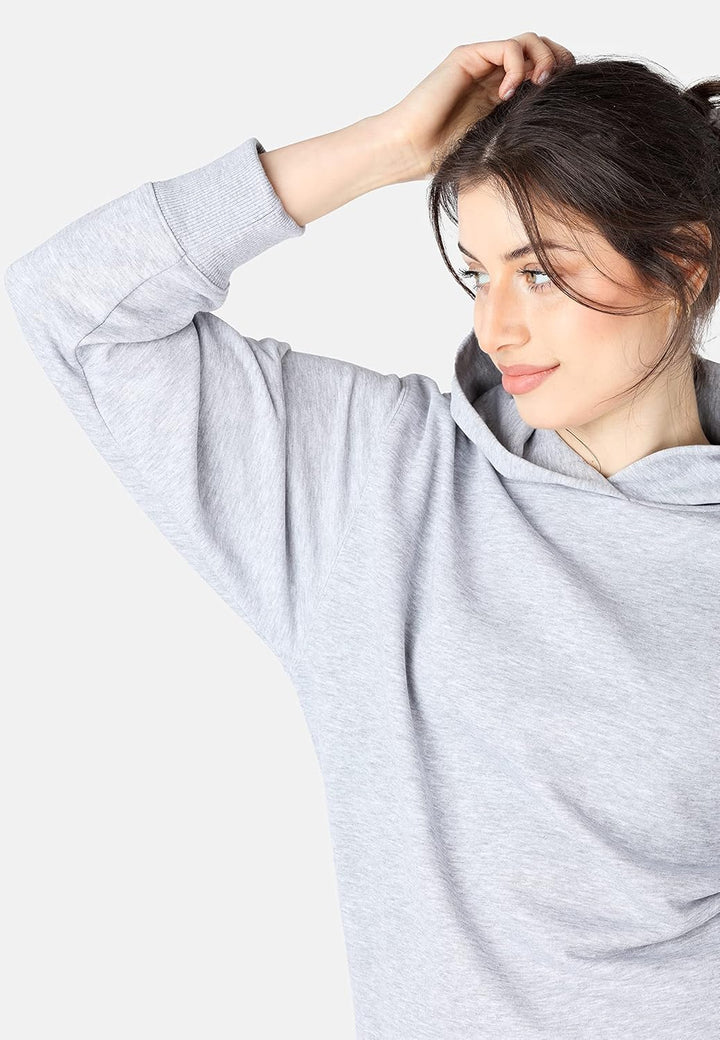 Bellivalini Kapuzenpullover lang Damen Hoodie Sportanzug Oberteil Jogging Pullover BLV210 XS Melange