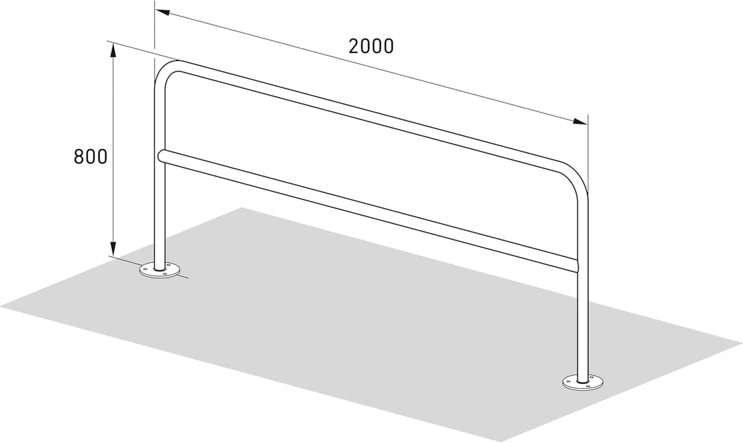 Anlehnbügel 9241 | 2000mm | mit Knierohr | Fahrradständer für 2 Fahrräder | Aufdübeln | Anlehnbügel